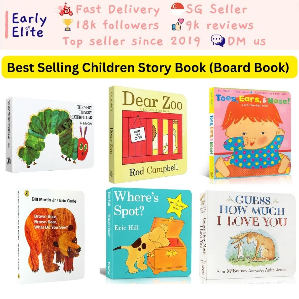 Children Book Board Book The Very Hungry Caterpillar Dear Zoo Storybook ...