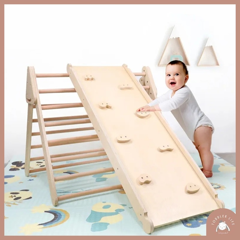 Climbing Pikler Triangle with Ramp (Foldable) | Shopee Singapore