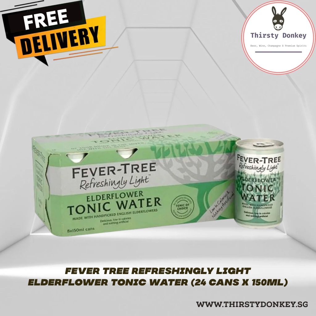 Fever Tree Refreshingly Light Elderflower Tonic Water (24 Cans X 150ml