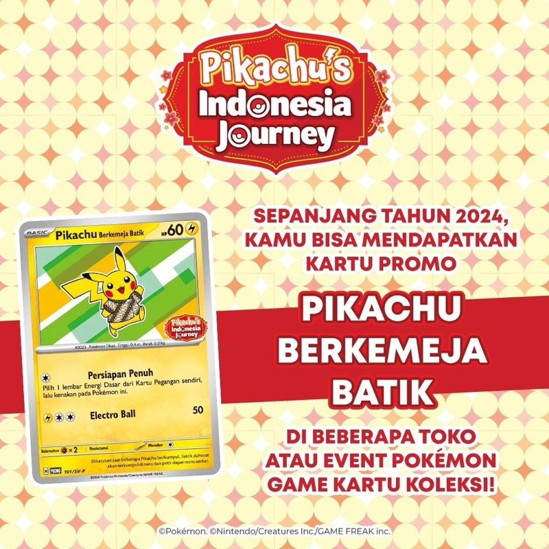 Authentic Pokemon TCG Pikachu Berkemeja Batik 101/SV-P Exclusive