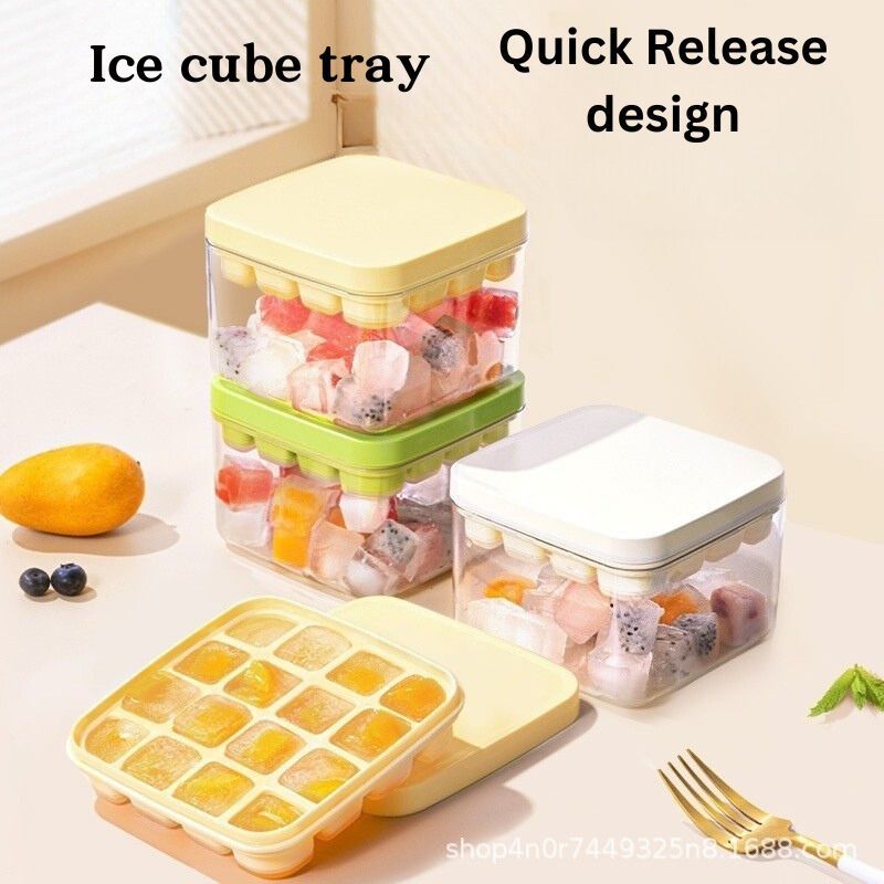 Ice Cube Maker Tray ( 16 cubes) with Quick Release design and Ice ...