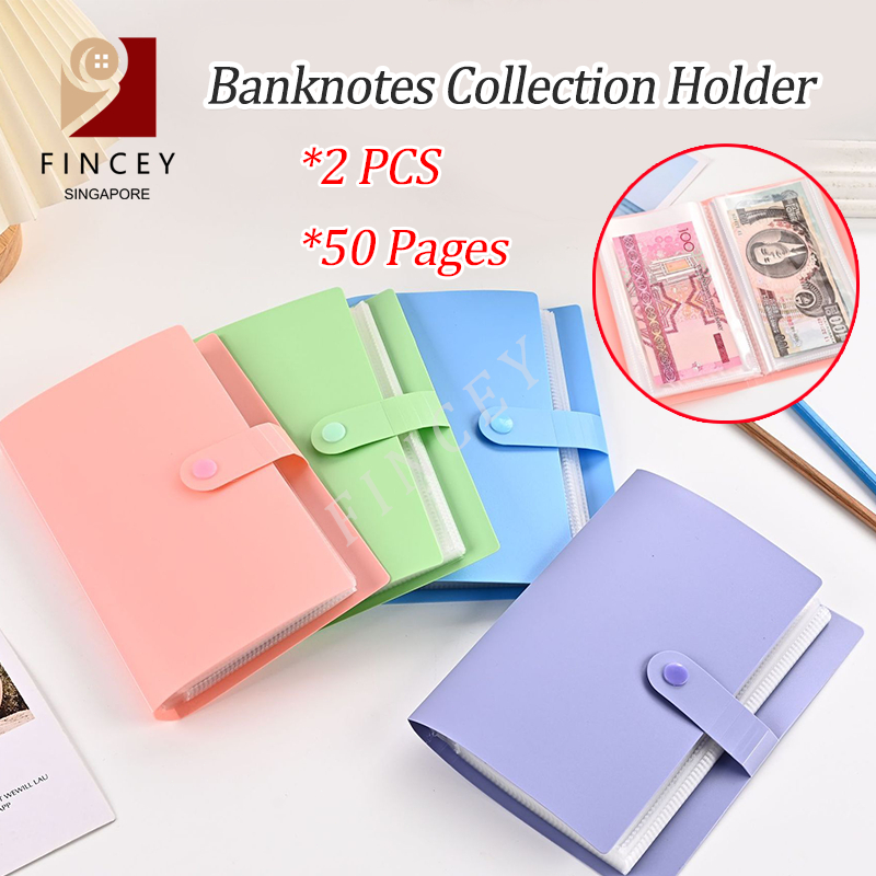 【SG】100 Grids Money Collection Book Currency Notes Holder Currency ...