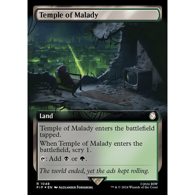 PIP_1048 Temple of Malady *Surge FOIL EA Extended Art* MTG Magic: The ...