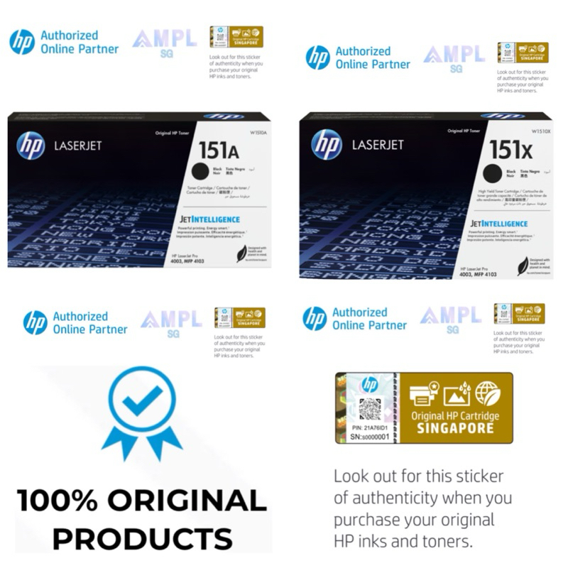 Genuine HP 151A | HP 151X Black Original Toner Cartridge | HP 4003dw ...