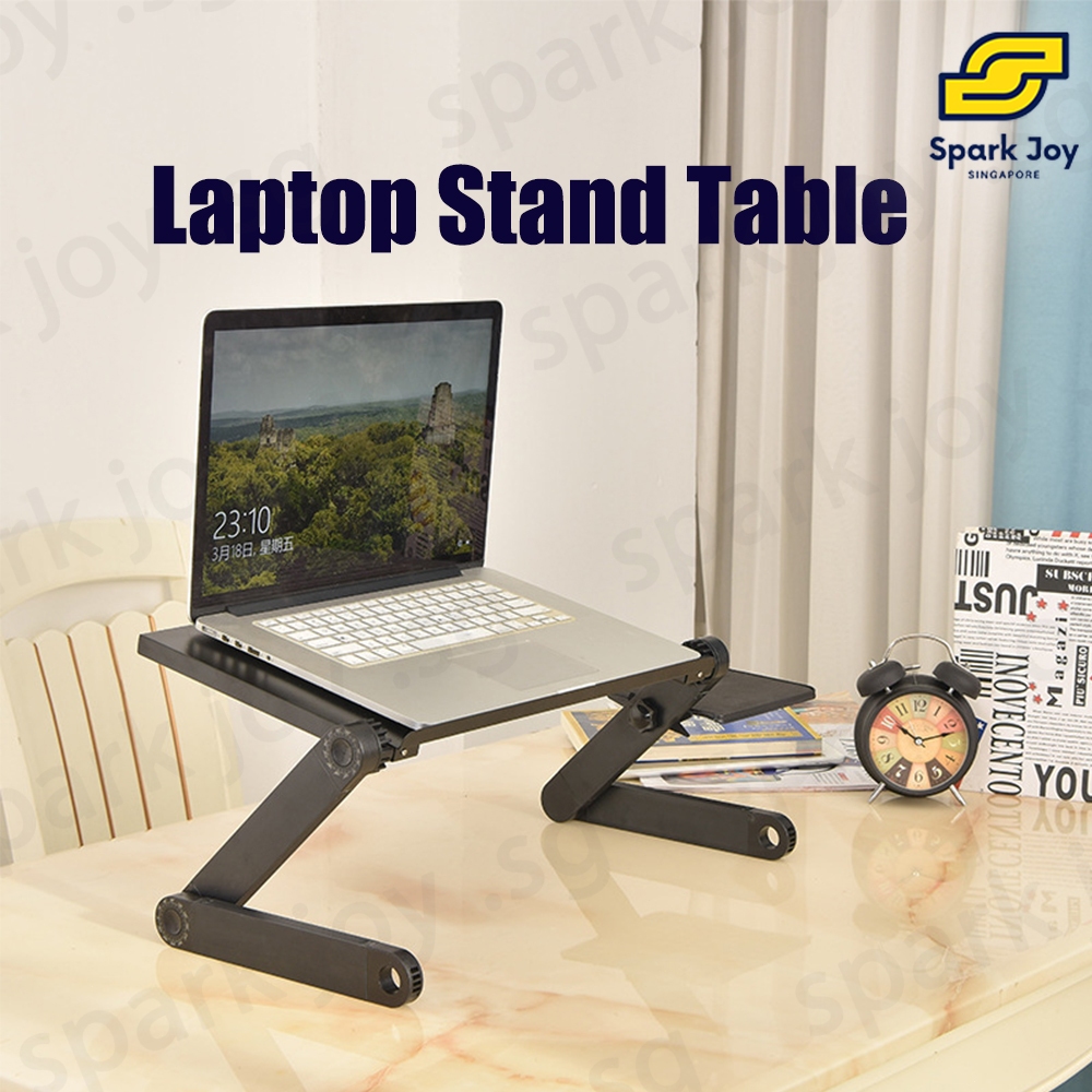 【SG】Cooling Fan Laptop Desk Portable Adjustable Notebook Holder Table ...