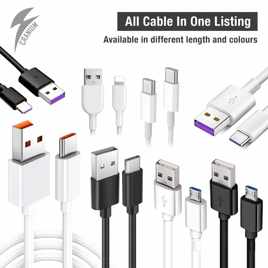 [Next Day Delivery] 0.2m/1m/2m Fast Charging Cable Data Transfer USB ...