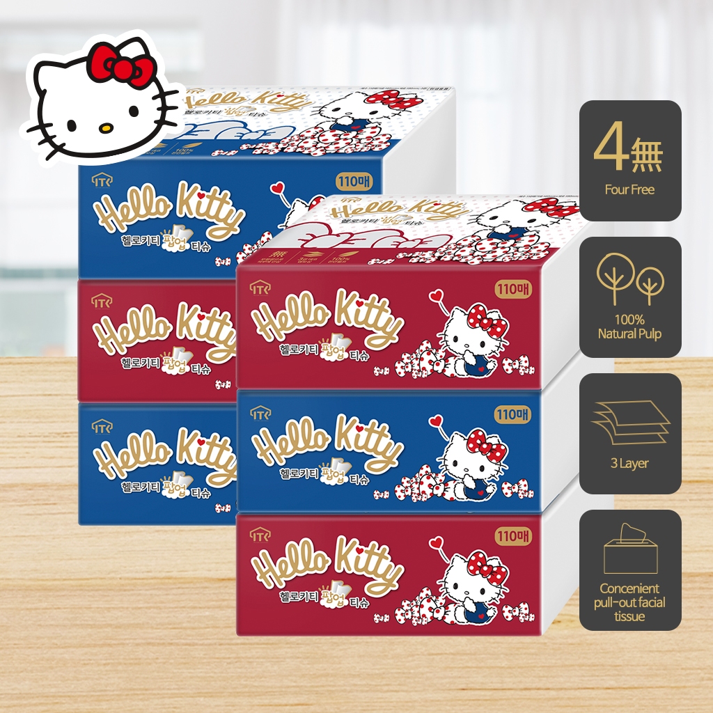 Hello Kitty Pull-Out Pop-Up Tissue Gold (110 Sheets * 12 Packs ...