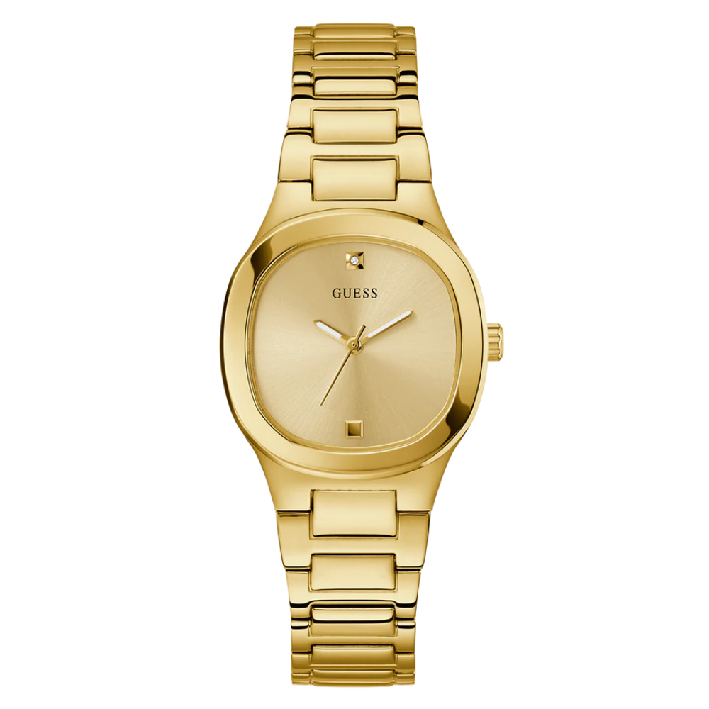 Guess Analog Gold Dial Stainless Steel Strap Women Watch Gw0615l2