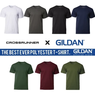 GILDAN x CROSSRUNNER Best Microfiber Quick Dry T-Shirt Unisex Plain Round Neck Tshirt Jersey Sport Tee - CRR3600 Group A