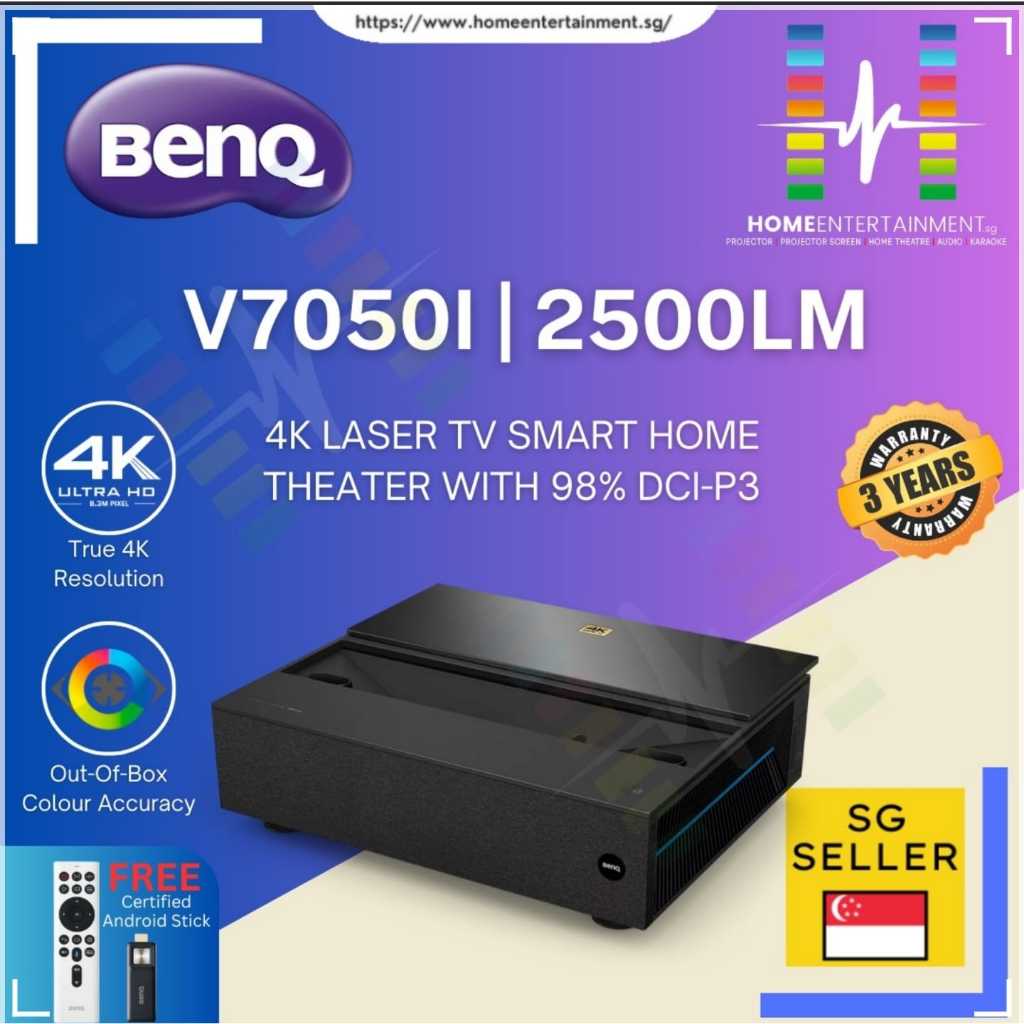 BenQ V7050i 4K Laser TV Smart Home Theater with 98 DCIP3 BenQ