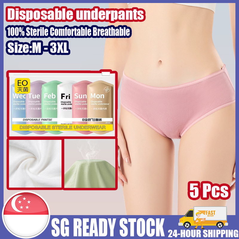 💖SG Stock💖Disposable Cotton Panties for Travel Disposable Panties  Maternity Plus Size Panty 100% Cotton Underwear