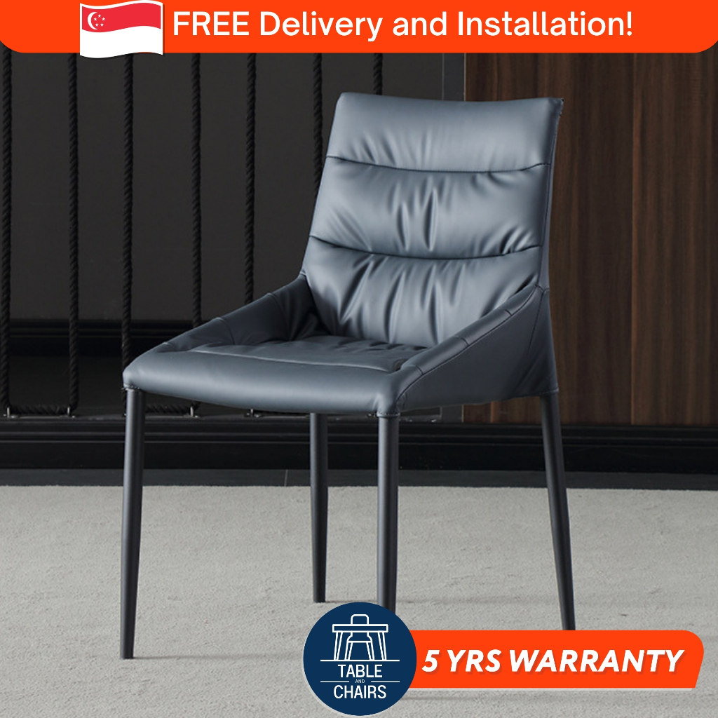 [SG] Dining Table Chairs | Napa Leather & Carbon Steel Frame | Nordic ...