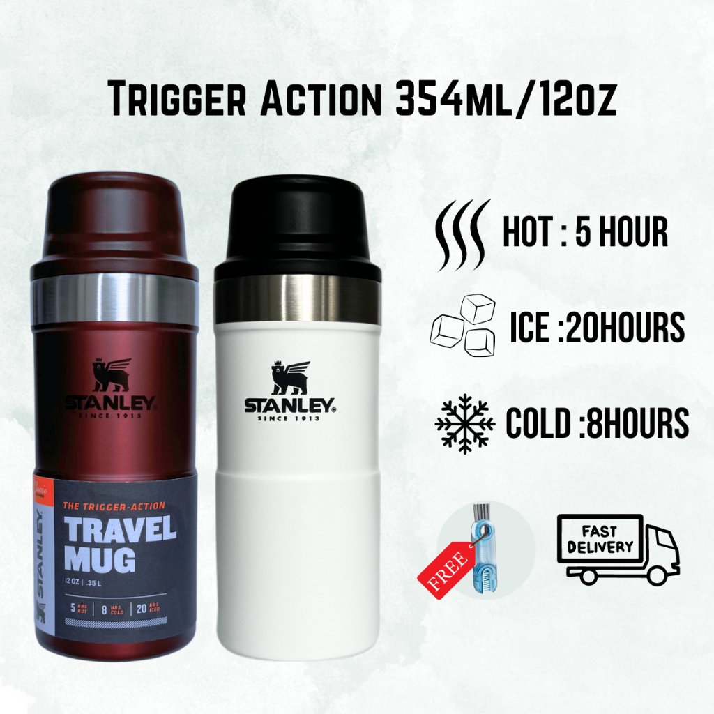 Trigger Action Travel Mug Classic Series 12oz (354ml) 18/8 Stainless ...