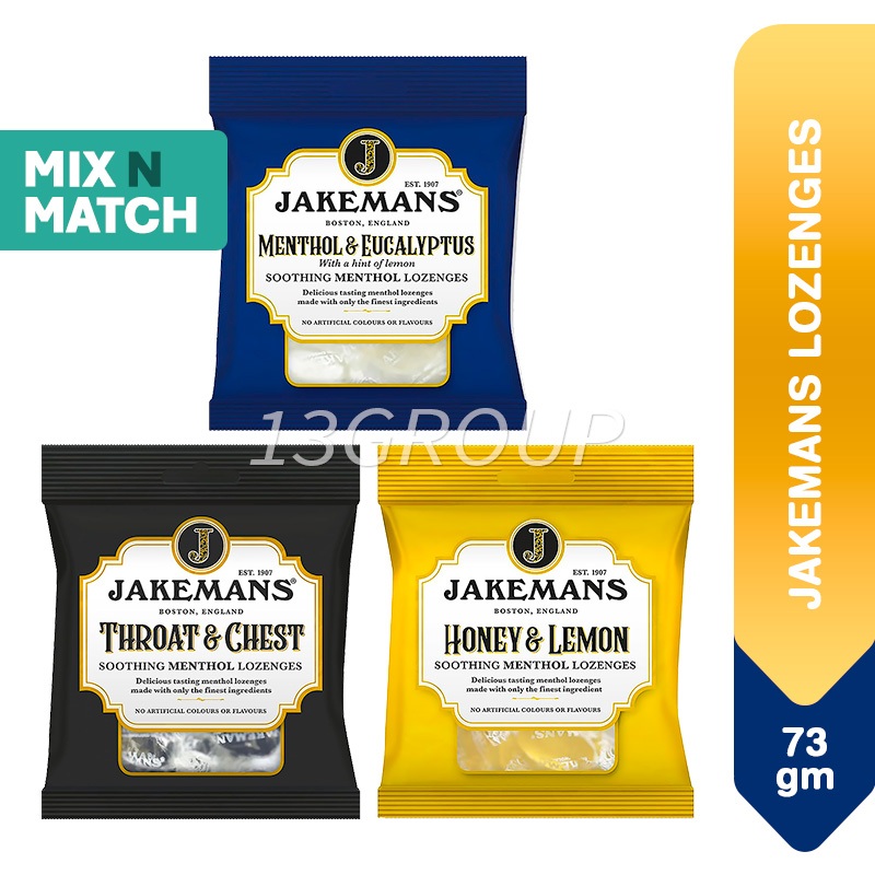 Jakemans Lozenges Soothing Menthol Eucalyptus Honey Lemon Throat Chest ...