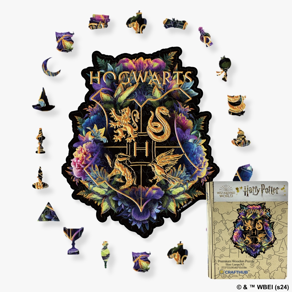 Crafthub Harry Potter - Hogwarts Crest - Fine Oddities Wooden Jigsaw ...