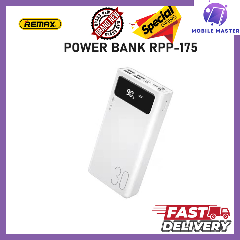 REMAX WP175 30000MAH HUNERGY SERIES POWER BANK (OUTPUT-4USB/INPUT-MICRO ...