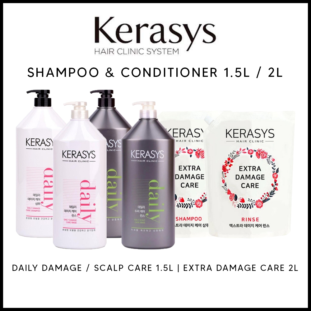 Kerasys Hair Clinic Shampoo & Conditioner 1.5L / 2L Daily Damage