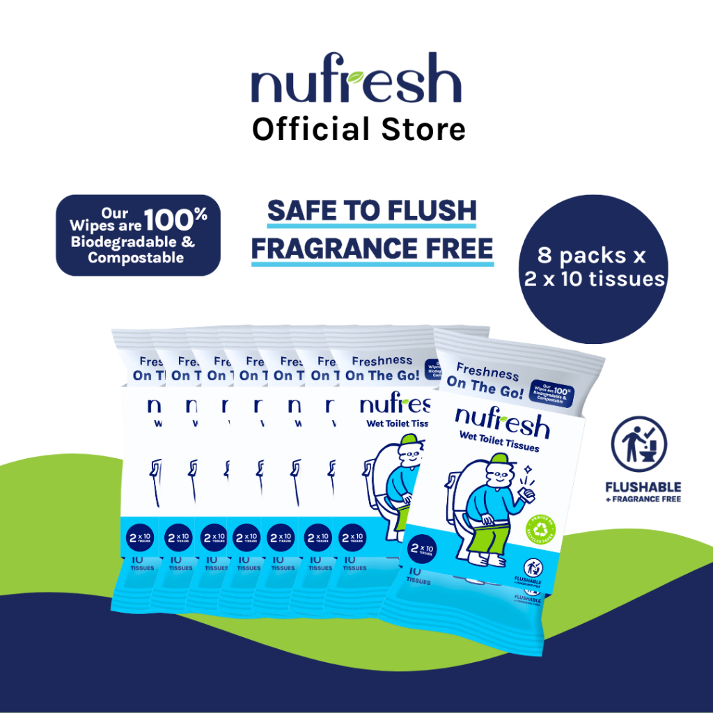 NUFRESH WET TOILET TISSUES 2 X 10S_NF3848VN (8 packets) | Shopee Singapore