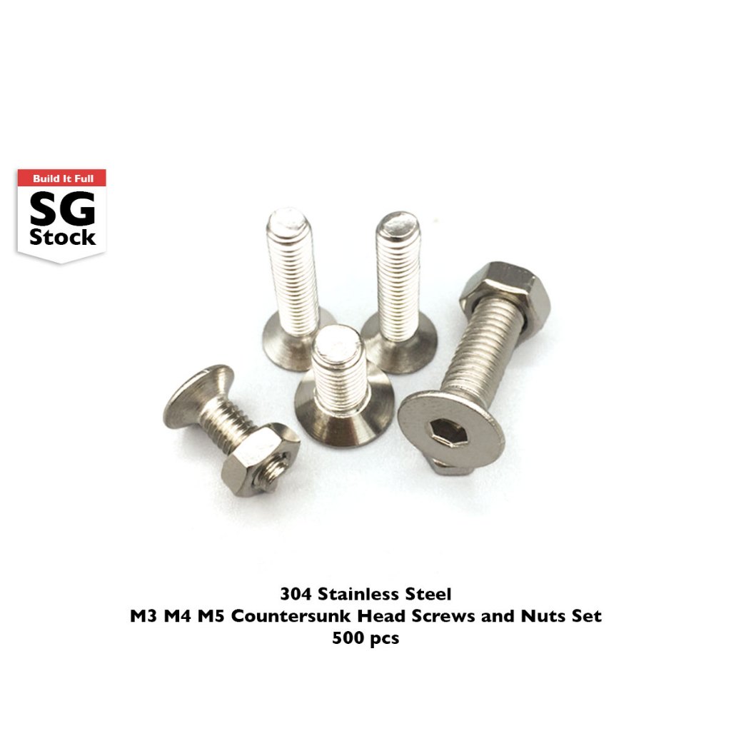 [SG Stock] 500pcs 304 Stainless Steel M3 M4 M5 Hexagon Socket ...