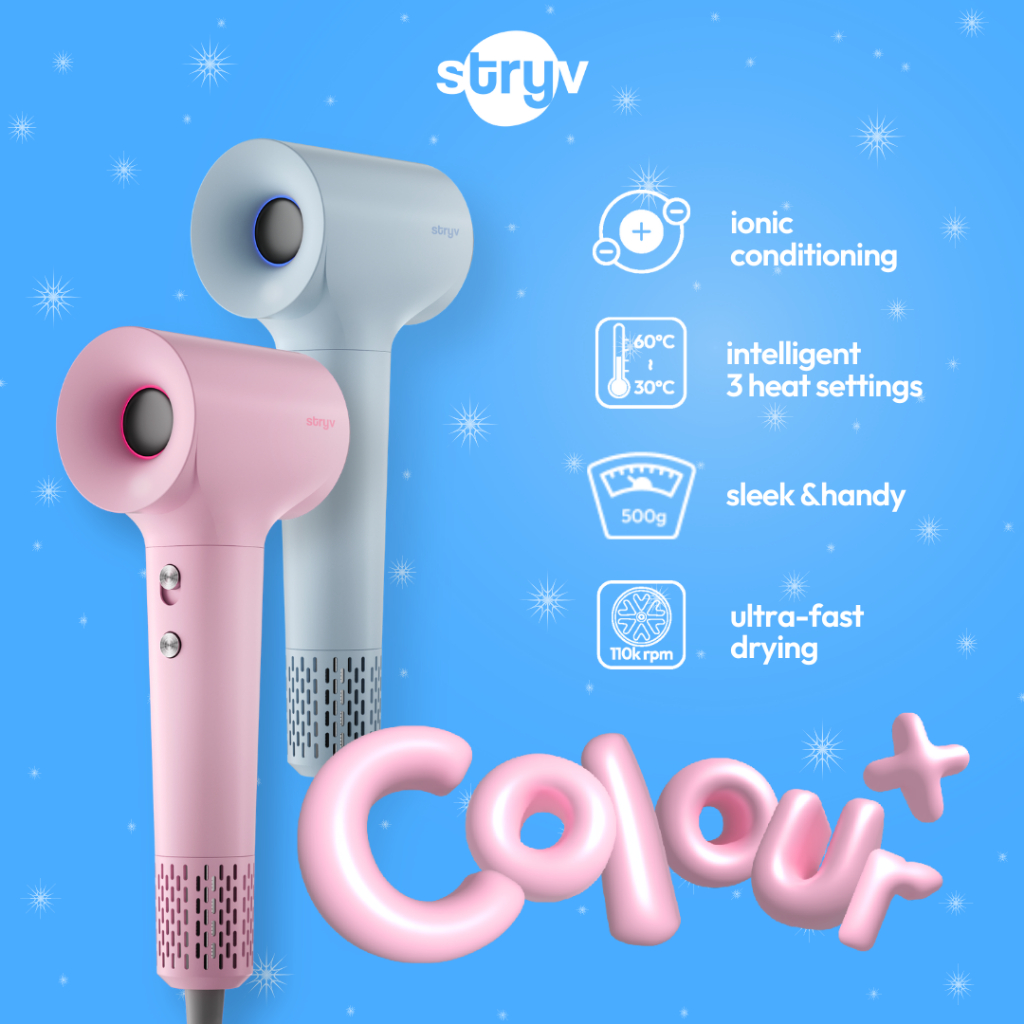 Stryv Colour+ Hair Dryer Ionic technology Fastdrying Intelligent