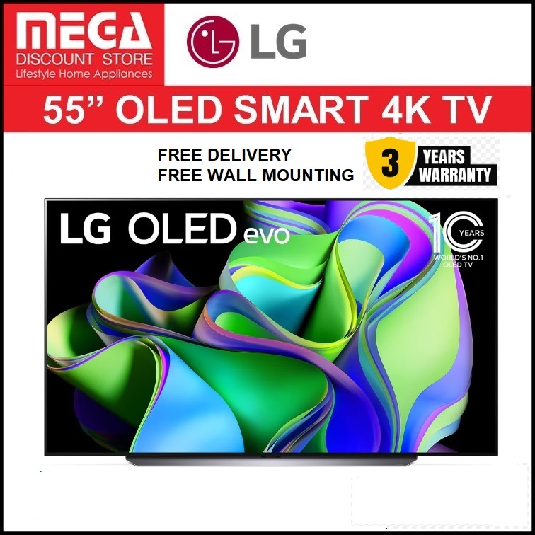 LG OLED55C3PSA 55" 4K OLED C3 SMART TV + FREE WALL MOUNT Shopee Singapore