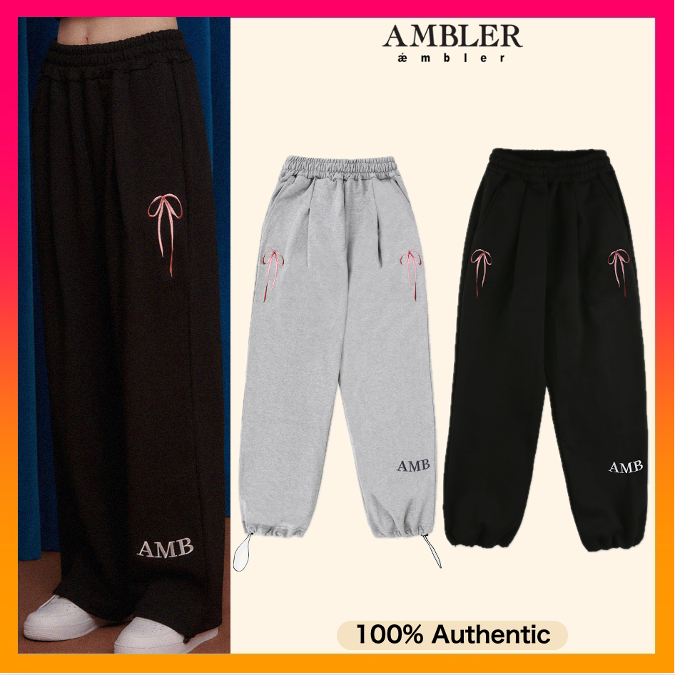 AMBLER Pants With Ribbon One Tuck 2-Way Training Sweat Pants Straight ...