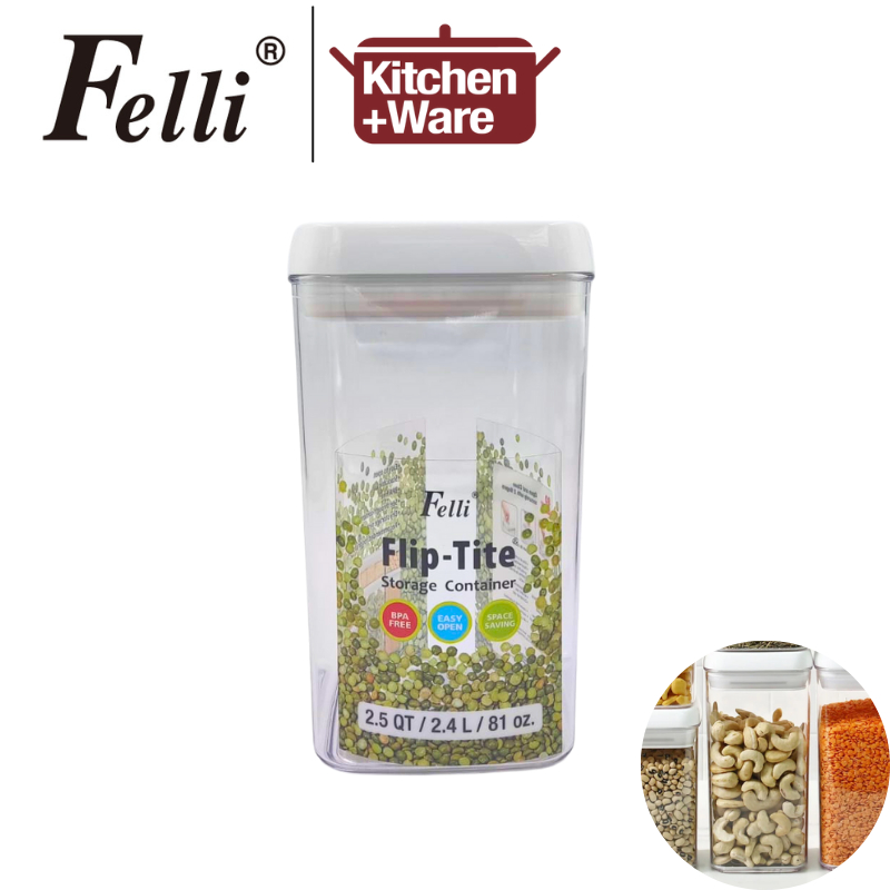 [Taiwan] Felli Flip Square Tite BPA Free Storage Container 2.L Air ...