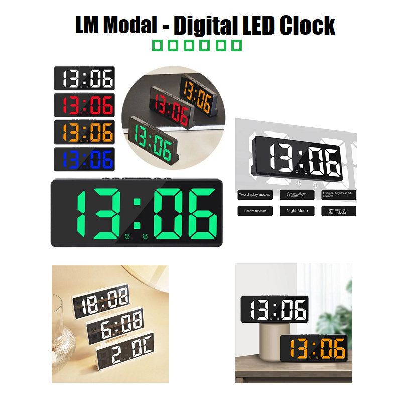 USB - LED Digital Clock - Powered Smart Digital LED Alarm Clock Modern ...