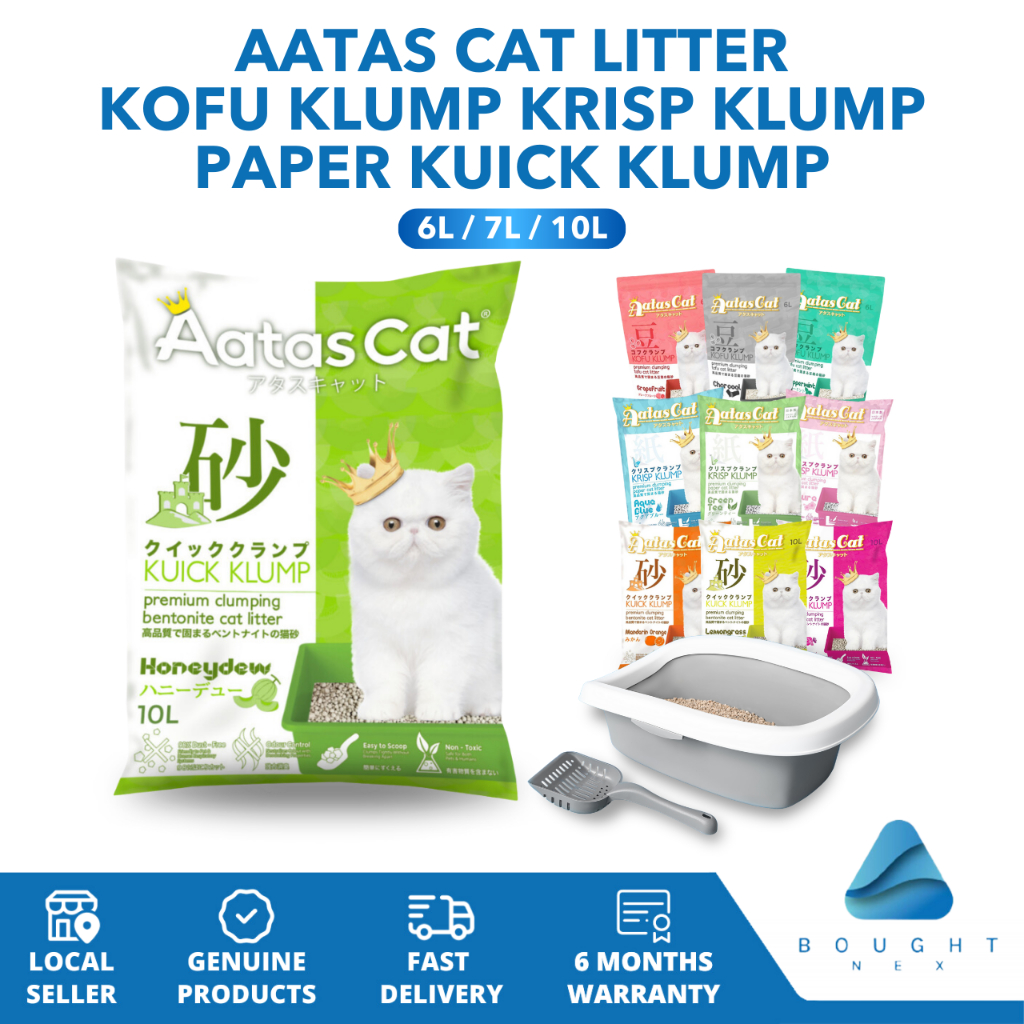 Aatas Cat Odor-Free Premium Cat Litter - Quick Clump, 6L/7L/10L ...