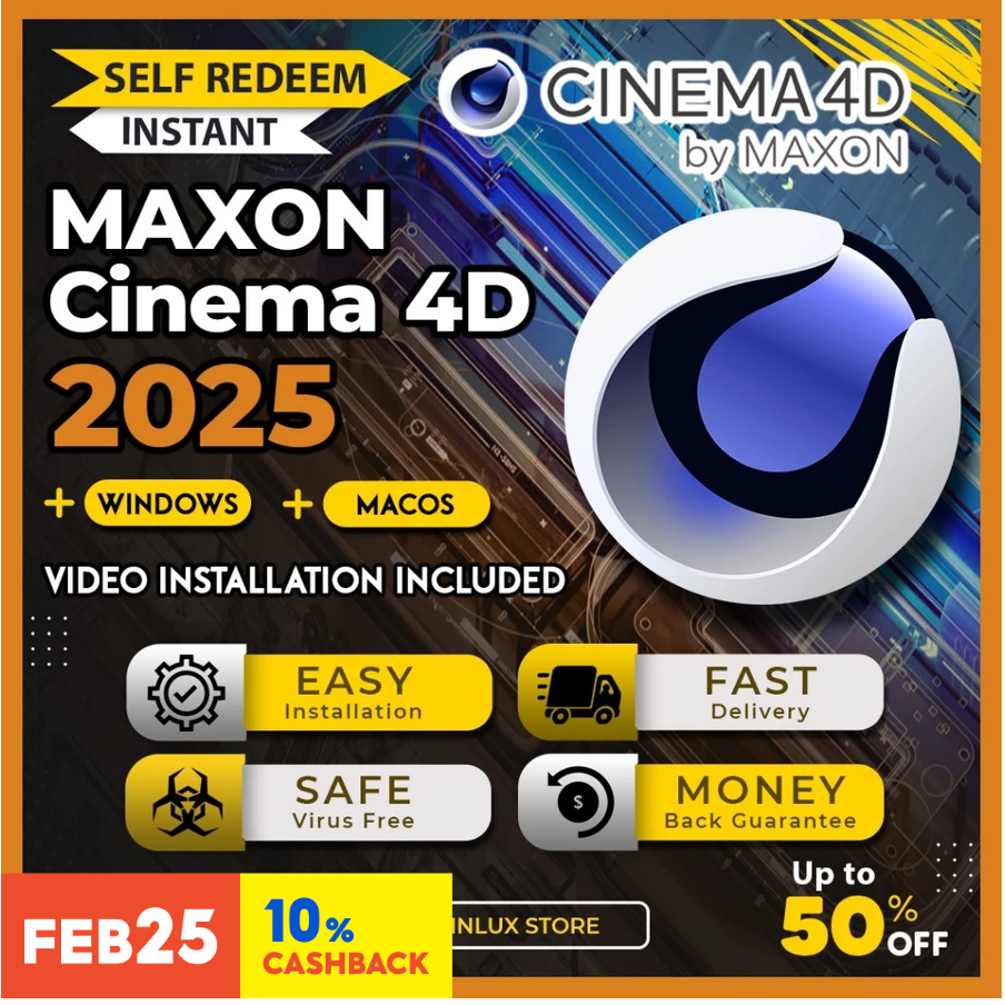 Maxon CINEMA 4D 2025 Latest Lifetime For Win & McOS (64-Bit) | Shopee ...