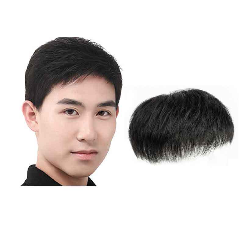 100 Real Human Hair Topper Toupee Hair Patch For Men Natural Fringe Short Haircuts Hairpiece Mono Lace Top Trimmed Wigs Shopee Singapore