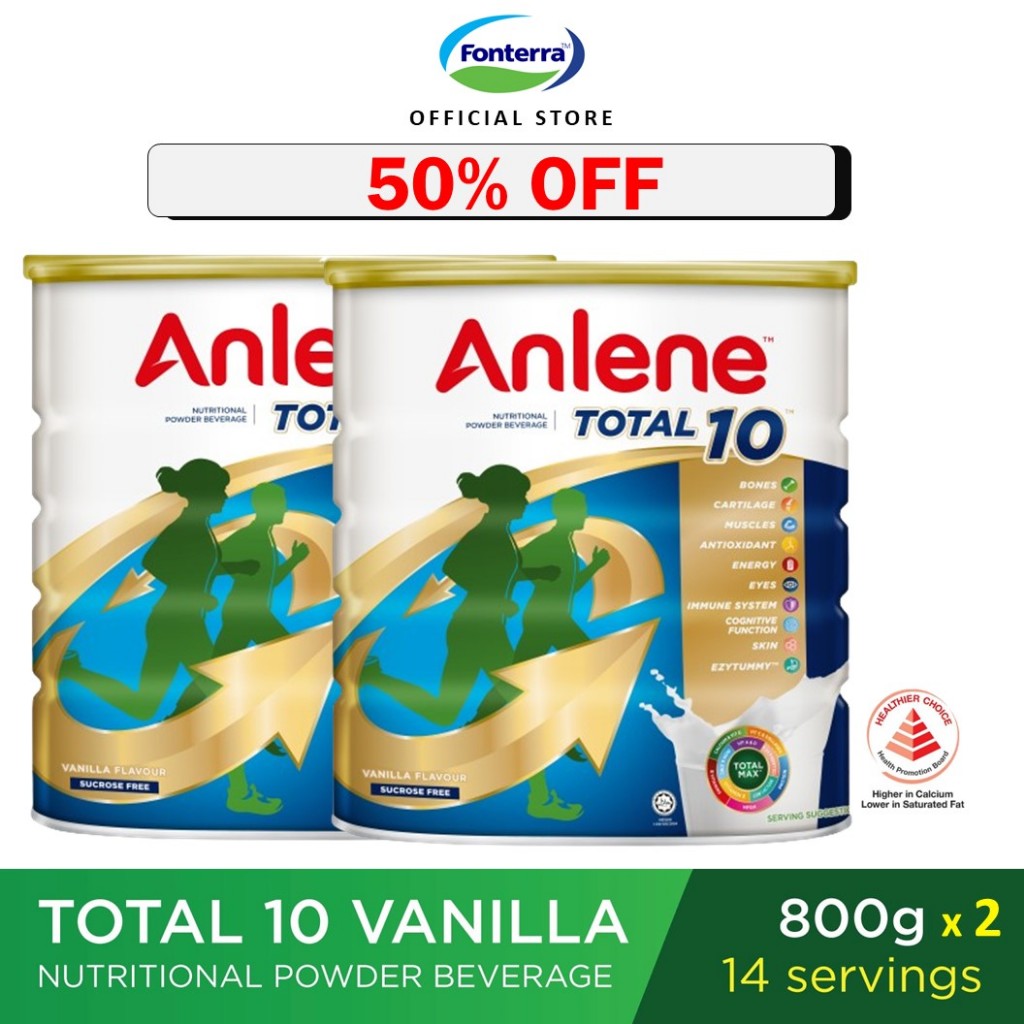 [Bundle of 2] Anlene Total 10 Nutritional Powder Beverage 800g | Shopee ...