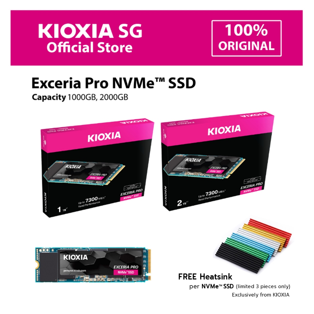 KIOXIA EXCERIA PRO NVME SSD M.2 - Pro Speed R 7,300 / W 6,400 MB/s 