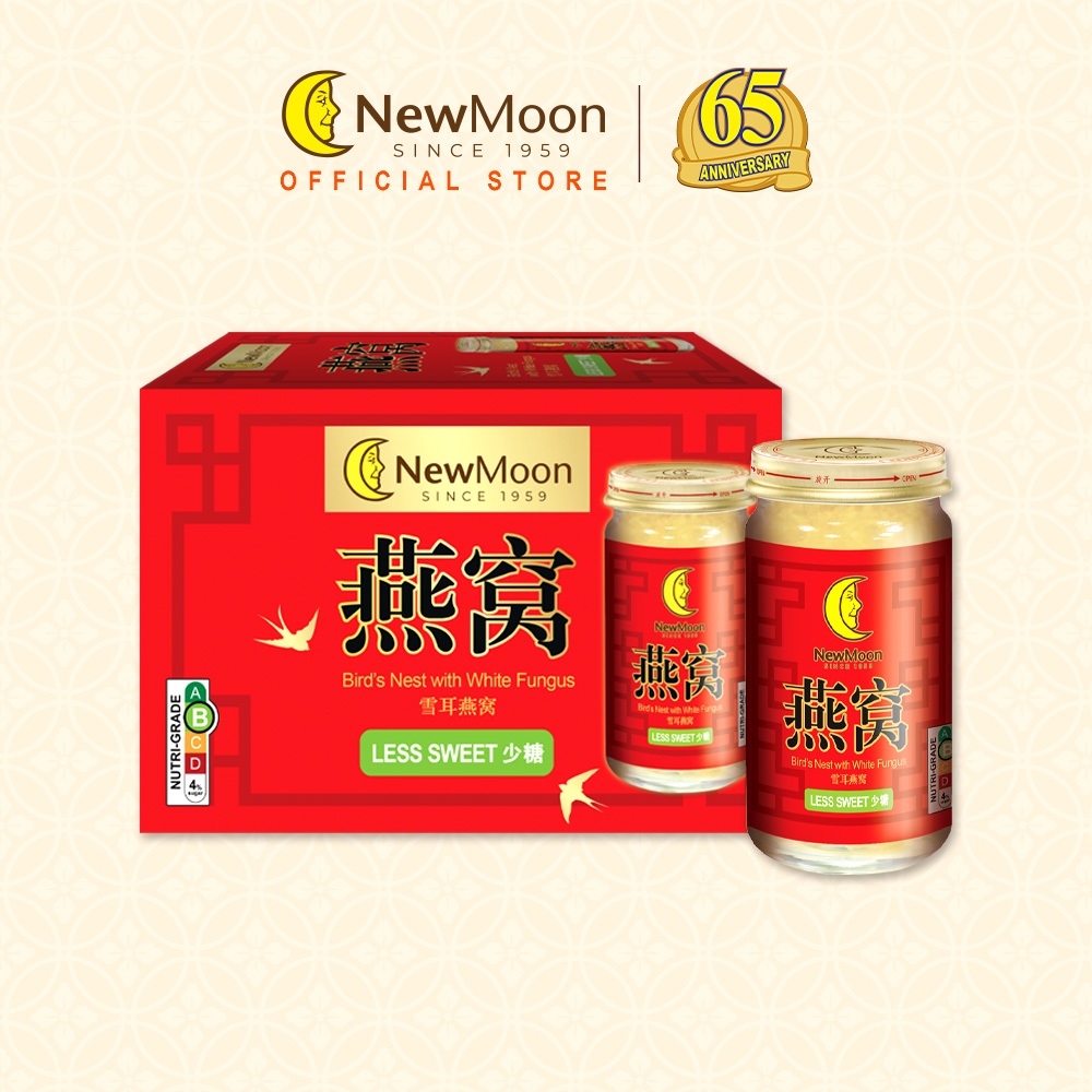 [Less Sweet] New Moon Bird's Nest with White Fungus Rock Sugar 150g x 6