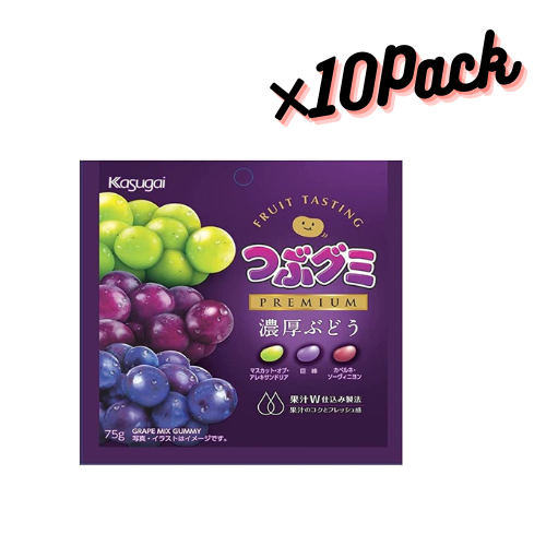 Kasugai Seika "Tsubu Gummy" PREMIUM Rich Melon & Grape 75g JAPAN