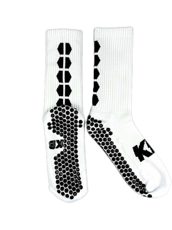 SG LOCAL SELLER] KB Football Anti Slip Grip Socks White