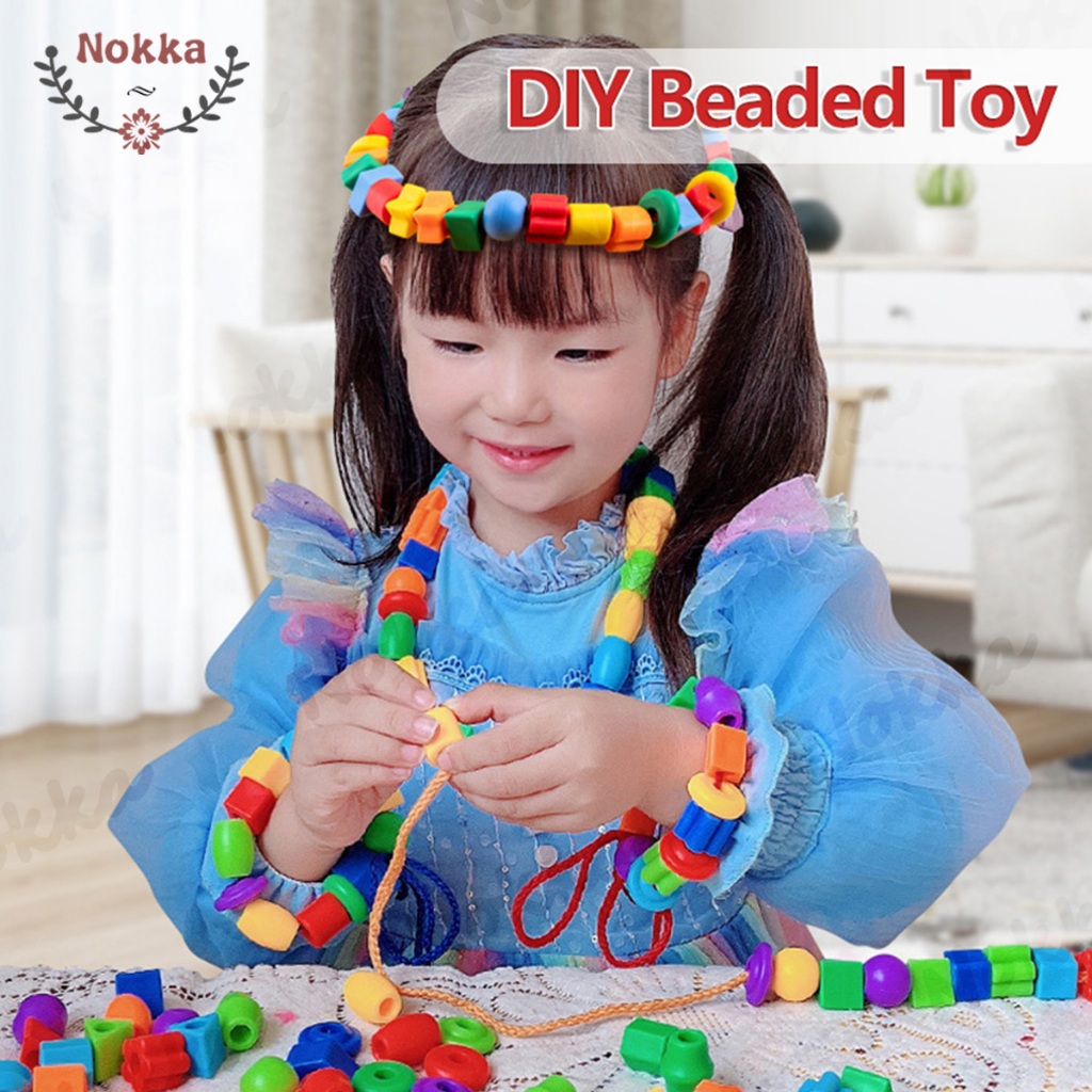 【SG】DIY Children Beaded Toy Colorful Handmade String Beads Children ...