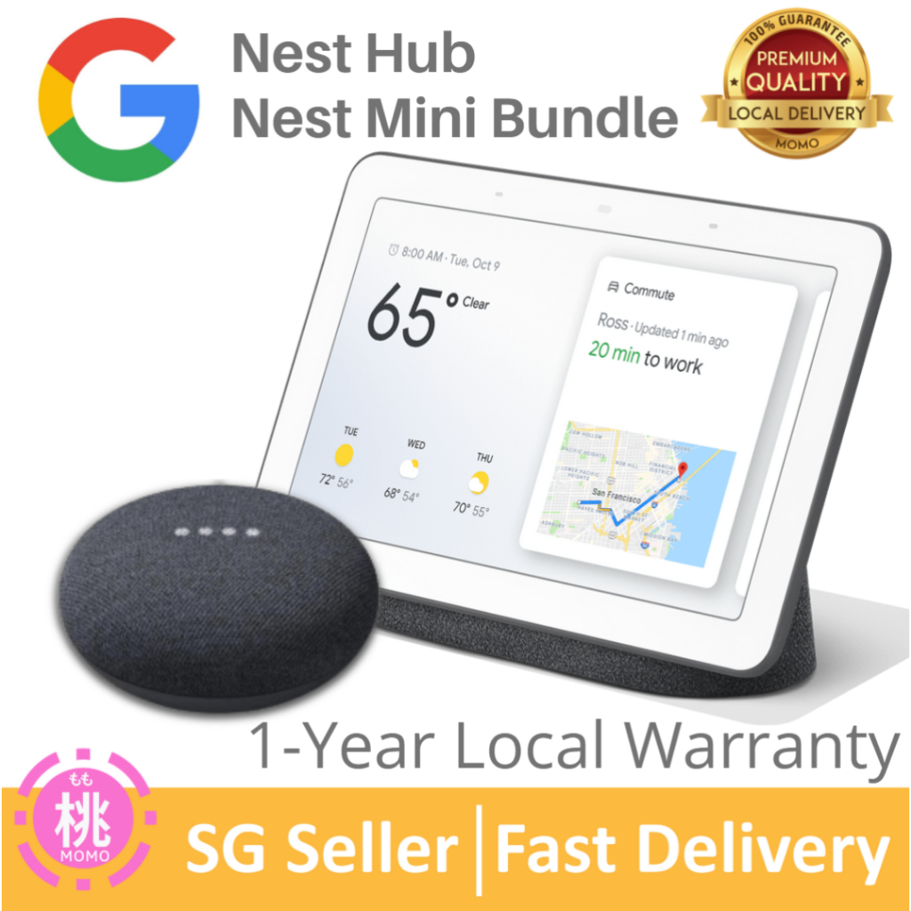 Google home hub with store google home mini bundle