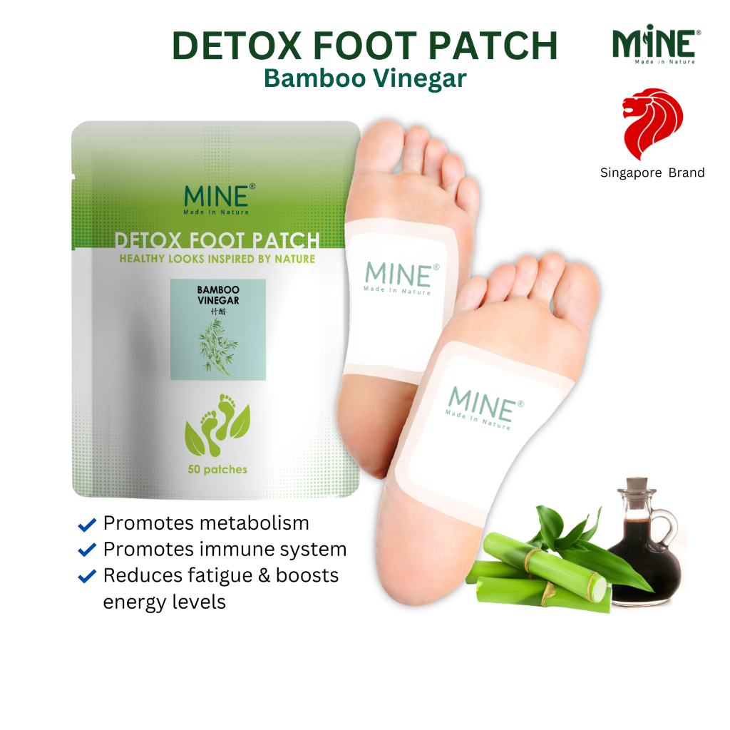 MINE Detox Foot Patch Bamboo Vinegar, 100 pcs Promote metabolism