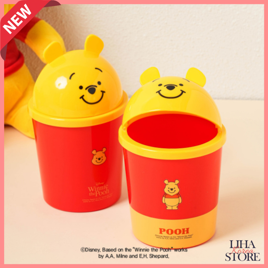 Korea Daiso Disney Winnie the Pooh Bin Trash Bin Trash Can 800ml ...