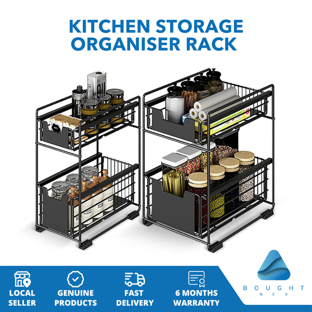 Under Sink Kitchen Rack - Cabinet Shelf Organizer for Storage | Shopee ...