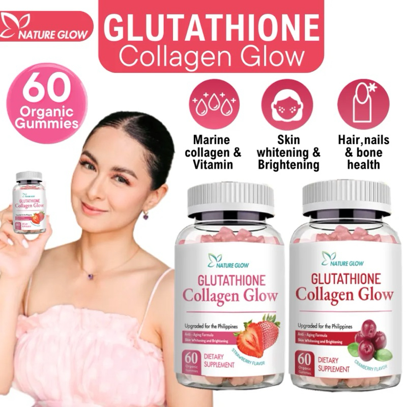 Nature Glow Glutathione Collagen Glow (Strawberry and Cranberry Flavour) Shopee Singapore