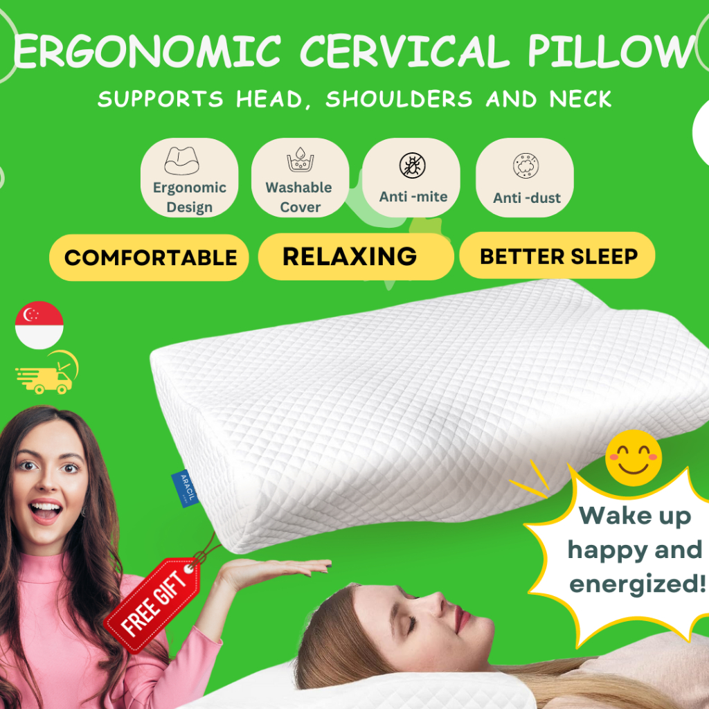 Contour Neck Pain Pillow for Stiff Neck Headache Shoulder Support