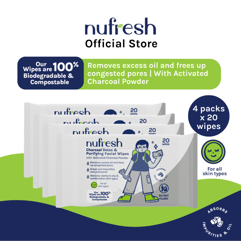 NUFRESH DETOX & PURIFYING FACIAL WIPES 20S_NF3917VN (4 packets ...