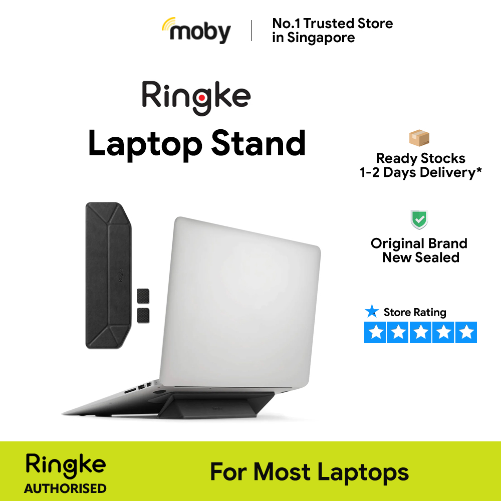 Ringke Laptop Stand + Protection Stickers - Black | Shopee Singapore