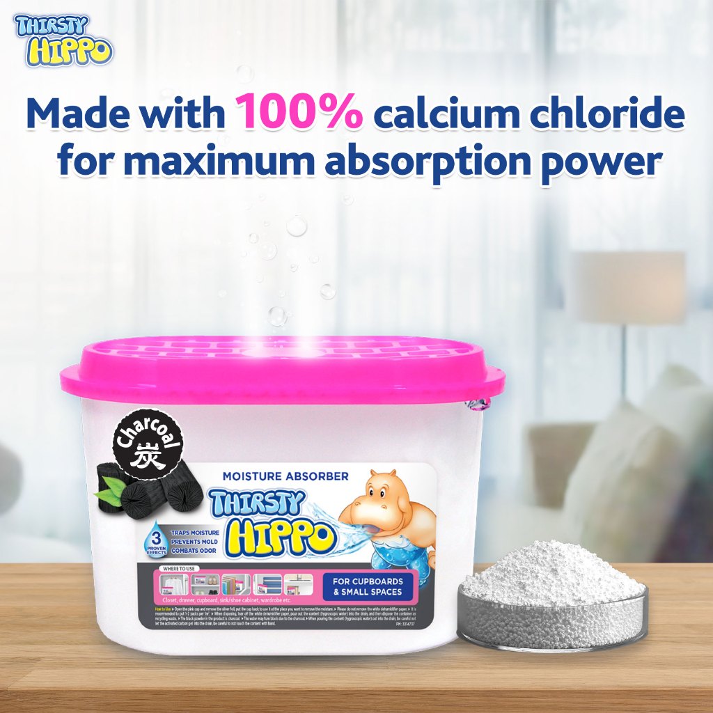 [NEW] Charcoal Thirsty Hippo Dehumidifier Moisture Absorber, 280g x 16 ...