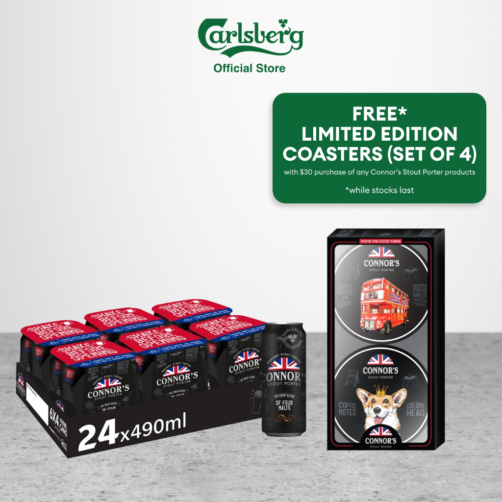 Connor's Stout Porter Draught Beer 490ml Can (Pack of 24) Shopee