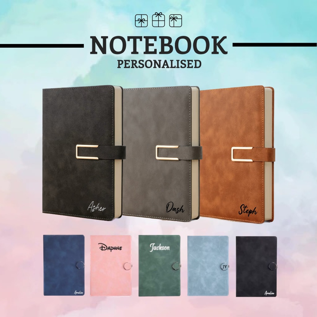 Personalised Customised Notebook PU Leather - Gift/ Present/ Farewell ...