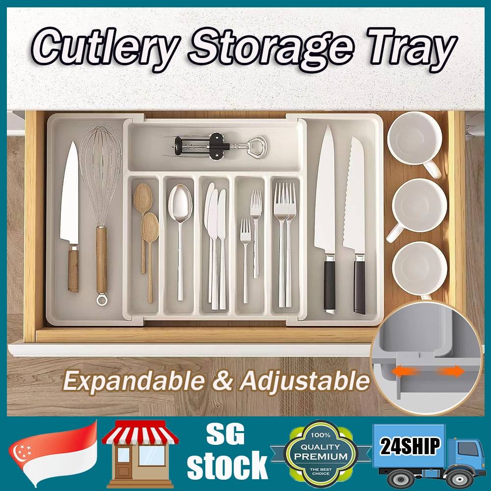 SG Stock Cutlery Storage Tray Kitchen Storage Tray Drawer Cutlery Tray