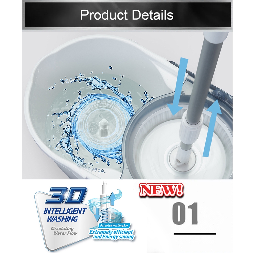[SupaMop] Upgrade M500 Spin Mop Set 1 Year Warranty Free 2 Mop Heads ...